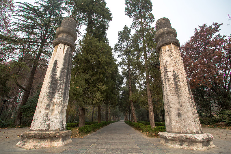 图腾柱,过去,路,柱子,石材,狮王,南京,花园路,林荫大道,古代文明