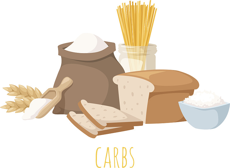 碳水化合物,绘画插图,矢量,食品,稻,苦荞面包,谷类食品,褐色,燕麦,膳食