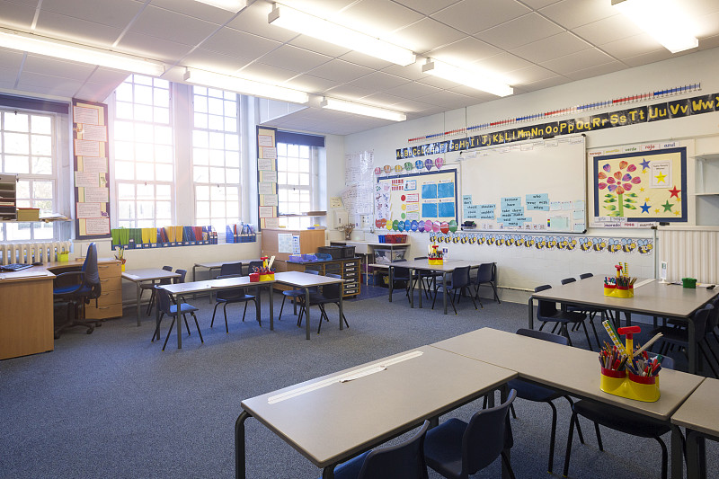 教室,室内,小学,照明设备,整齐的,整洁的房间,学校,知识,英国,座位