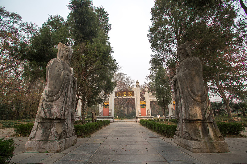 赤土陶器,古老的,过去,小路,平衡折角灯,钟山风景名胜区,明十三陵,南京,古代文明,水平画幅