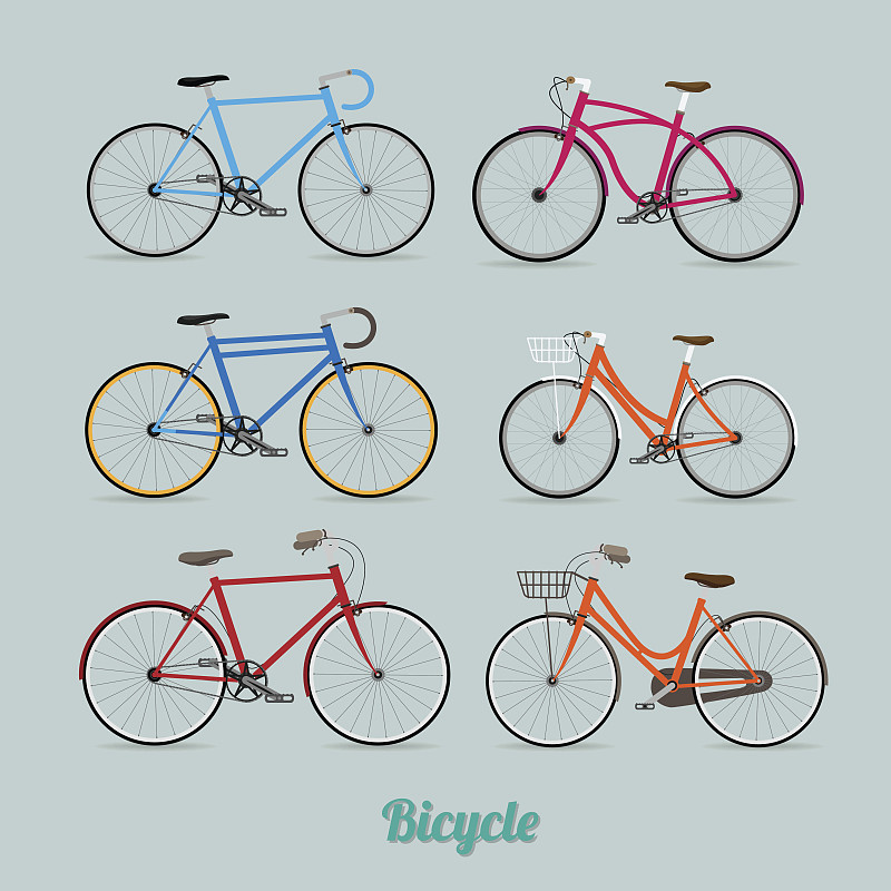 自行车,矢量,绘画插图,胖胎自行车,古董单车,山地车,脚踏车,车轮,运动,迅速