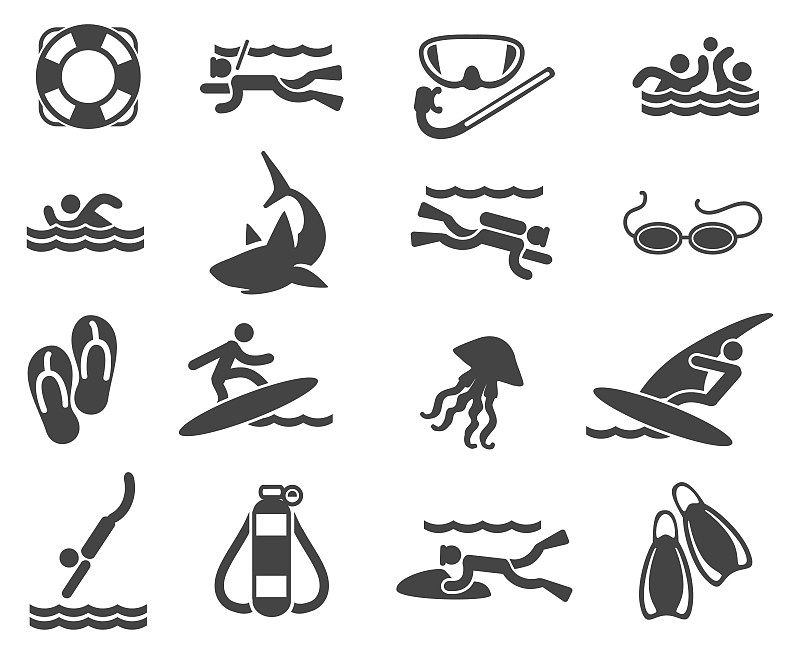水肺潜水,计算机图标,鲨鱼,泳道,平跟鞋,潜水挡板,防护面罩,水母,凉拖鞋,氧气