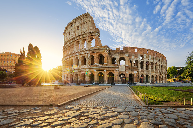 罗马斗兽场,罗马,意大利,早晨,太阳,罗马风格,纪念碑,著名景点,废墟,欧洲