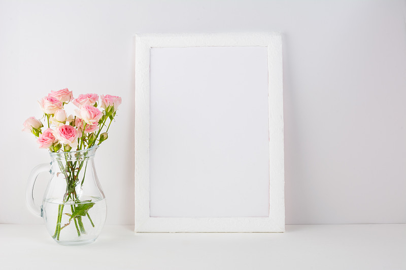 粉色,玫瑰,边框,花瓶,相框,白色,蜡笔画,模板,人造的