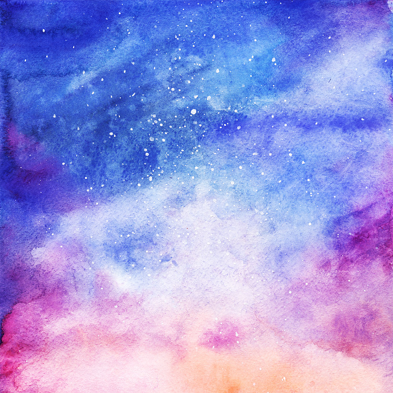 星系,星云,太空,背景,星星,多色的,水彩画,天空,灵性
