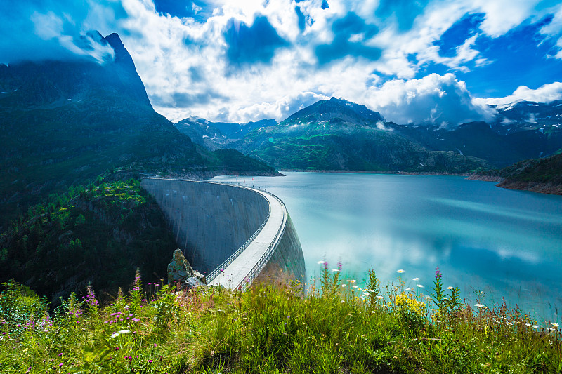 艾莫森湖,霞慕尼,瑞士,水坝,法国,湖,水,天空,能源,水力发电