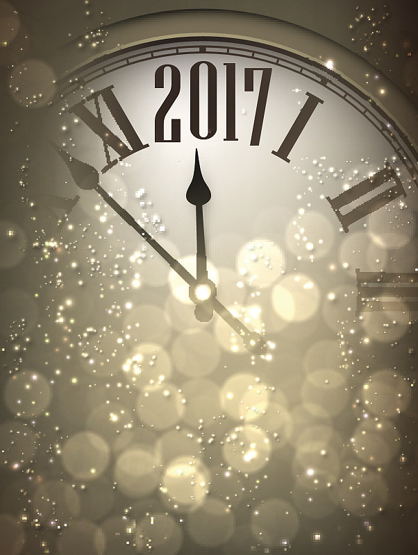 钟,2017年,新年前夕,背景,垂直画幅,新的,灰色,无人,绘画插图,新年