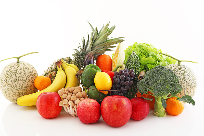 清新,蔬菜,水果,留白,胡萝卜,水平画幅,素食,膳食,特写,柠檬