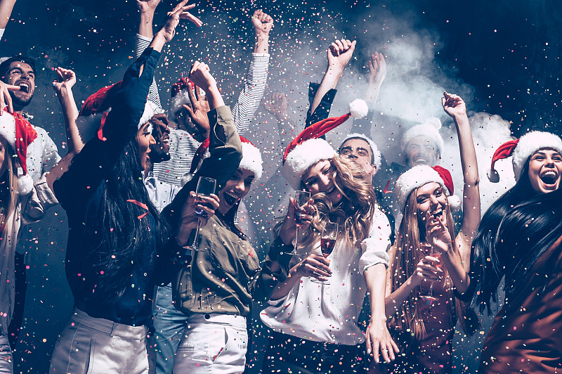 圣诞节,乐趣,新年前夕,迪斯科,大量人群,夜晚,香槟,仅成年人,青年人,新年