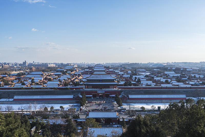 北京,雪,故宫,清朝,明朝风格,水,风景,天空,古老的,古典式