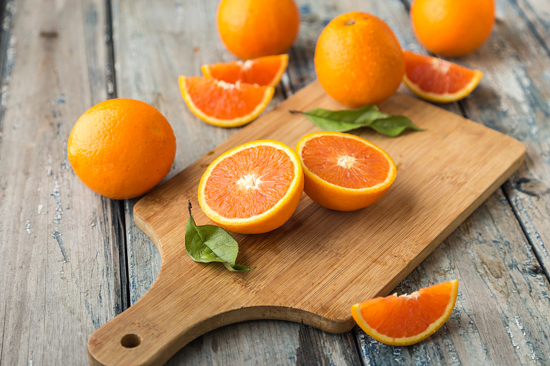 橙子,木制,背景,分离着色,橙色,案板,切片食物,水果,抗氧化物,柑橘属