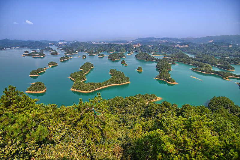 浙江省,中国,千岛湖,杭州,天空,水平画幅,无人,户外,湖,淡水