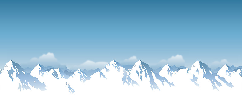 矢量,雪山,天空,留白,雪,绘画插图,山脊,白色,高处,运动