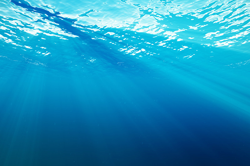 水下,海洋,水面,蓝色背景,水,天空,风,纹理效果,水肺潜水,绘画插图