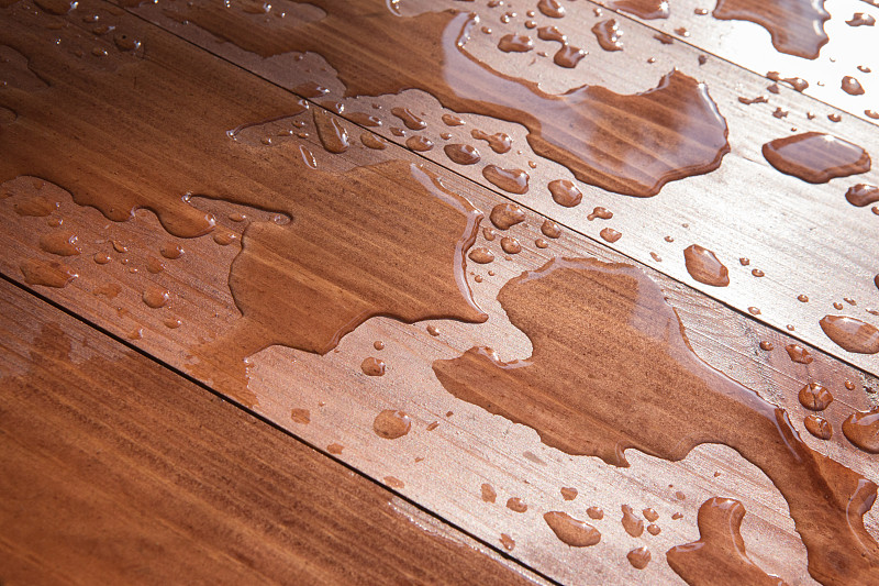 厚木板,水滴,水,褐色,新的,水平画幅,无人,木材着色料,木材,湿