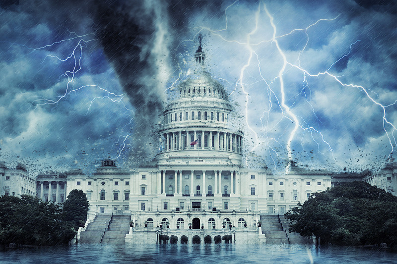 暴风雨,全球变暖,龙卷风,华盛顿特区,联邦大楼,美国,极端天气,水灾