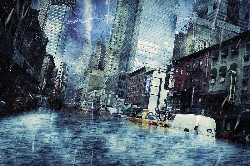 纽约州,龙卷风,全球变暖,水灾,危机,意外与灾害,拆毁的,毛石,面向陆地,雨