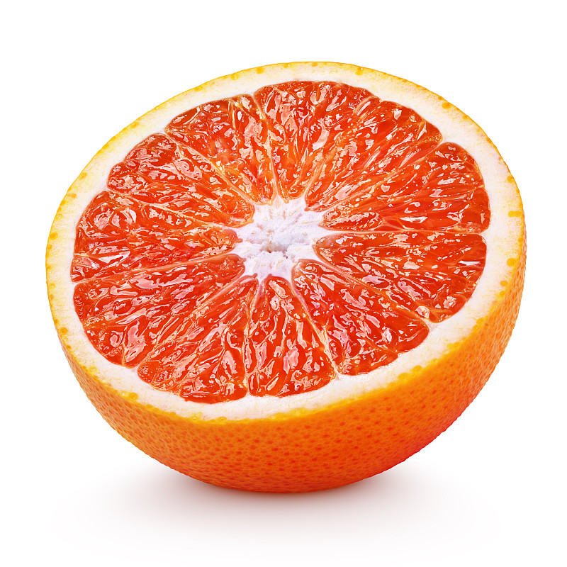 柑橘属,一半的,橙子,红色,白色,分离着色,红橙,切片食物,熟的,水果