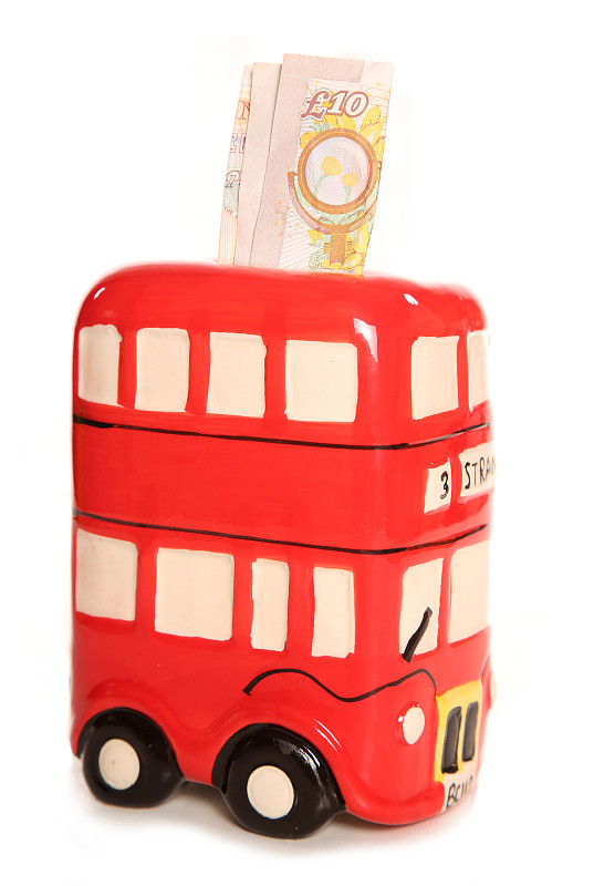 巴士,伦敦,存钱罐,红松,垂直画幅,储蓄,无人,白色背景,背景分离,交通方式