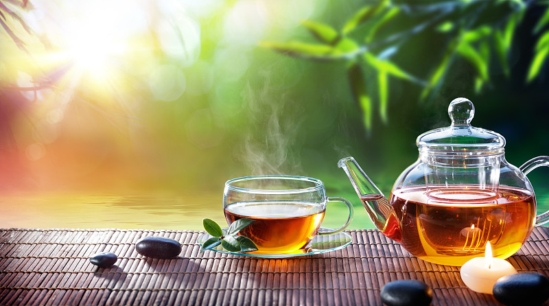 茶,热,菜园,红茶,下午茶,日式茶杯,茶壶,枯山水,茶杯
