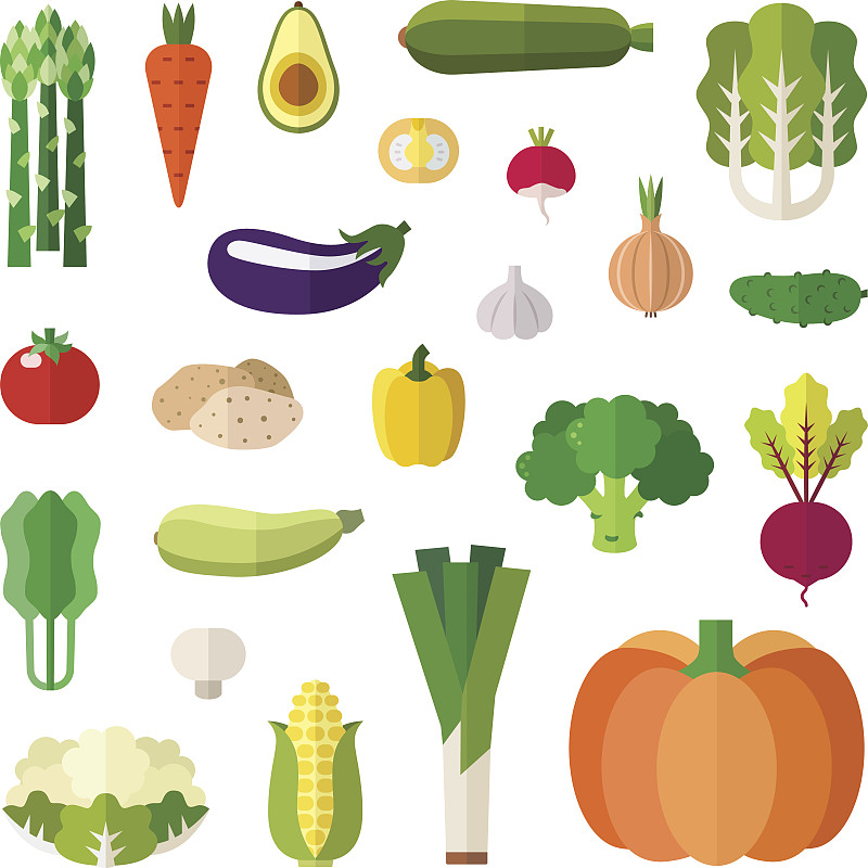 矢量,蔬菜,计算机图标,扁平化设计,式样,胡瓜,韭,南瓜属,花椰菜,菠菜
