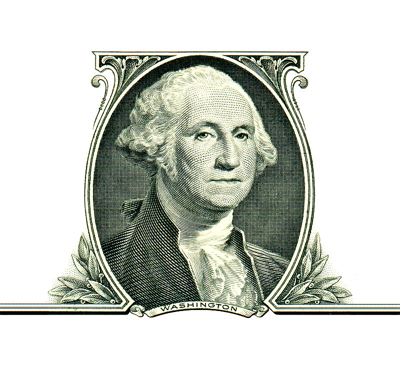 华盛顿总统,美国货币,大特写
