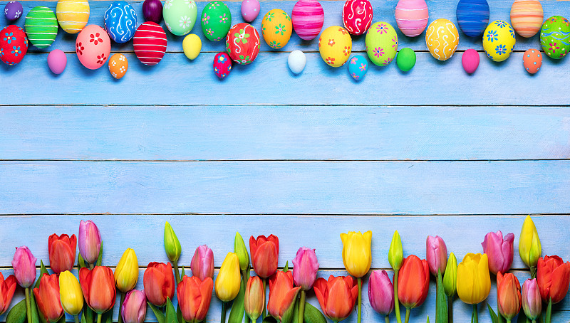 复活节,郁金香,鸡蛋,背景,华丽的,春天,厚木板,桌子,贺卡,意大利