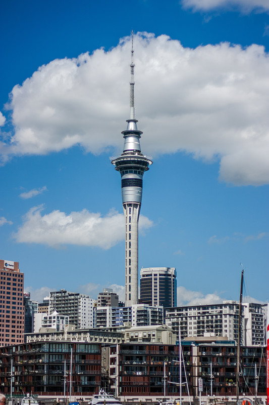 天空塔,新西兰,奥克兰,垂直画幅,水,天空,新的,城市扩张,顶部,明亮