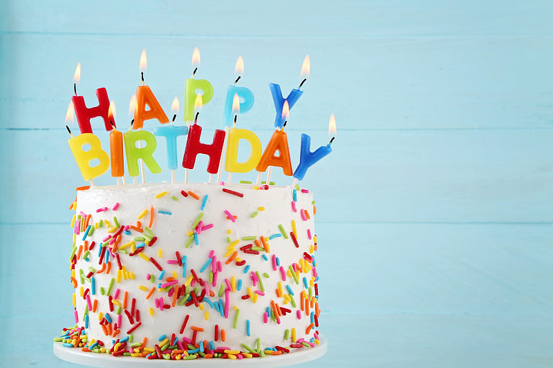 生日,生日卡,生日蛋糕,生日蜡烛,贺卡,留白,美国,水平画幅,无人,蓝色