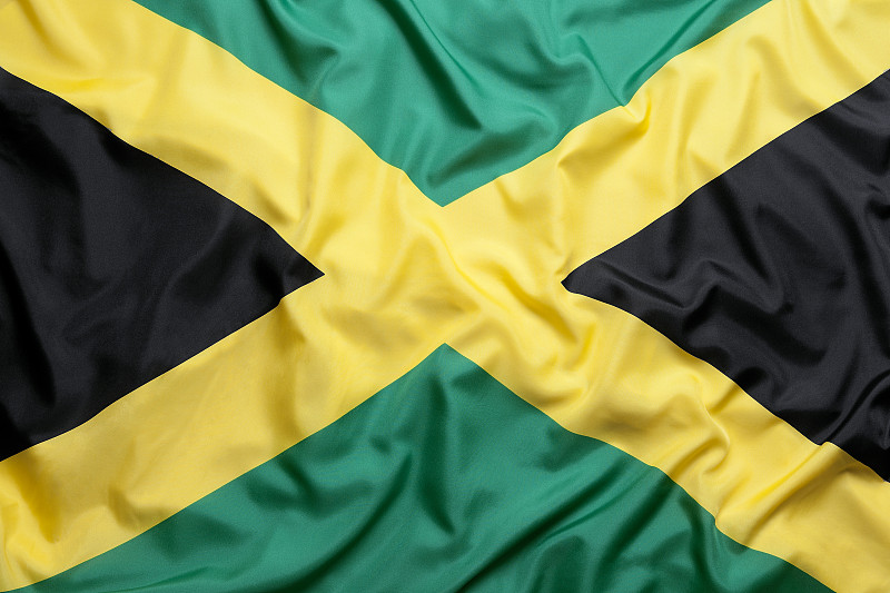 纺织品,牙买加,加勒比海地区,水平画幅,绿色,无人,符号,黑色,缎子,黄色