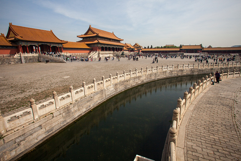 建筑,故宫,北京,远古的,桨叉架船,中式庭院,日落时分,庭院,古代,亭台楼阁