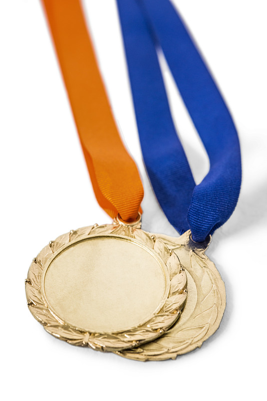 奖牌,黄金,数字2,奥运会,垂直画幅,白色背景,决心,金属,特写,证章