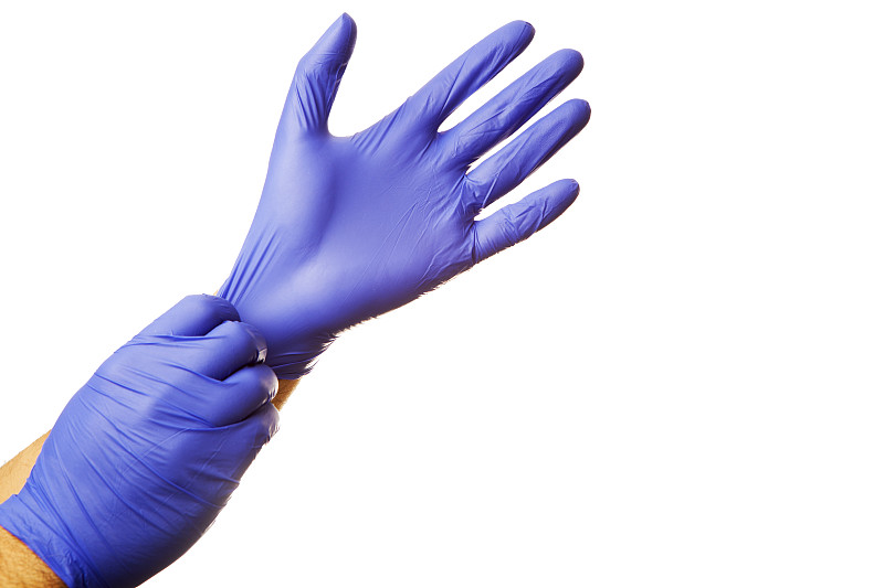 护手套,白色,蓝色,穿衣服,分离着色,乳胶,手套,外科手套,一对