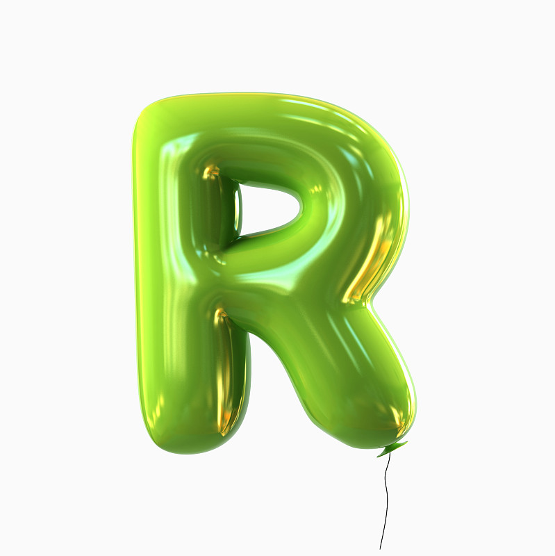 英文字母r,气球,字体,白色背景,分离着色,氦,字母,信函,文字