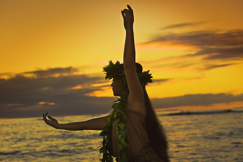 呼啦舞者,夏威夷人,海滩,注视镜头,夏威夷印花裙,草裙,呼拉圈舞,玻里尼西亚人,歌舞女演员,传统舞