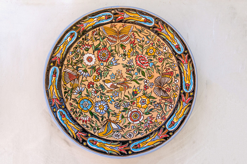 盘子,华丽的,西班牙,陶瓷工艺品,纪念品,陶瓷制品,装饰艺术,空板,圆形,多色的