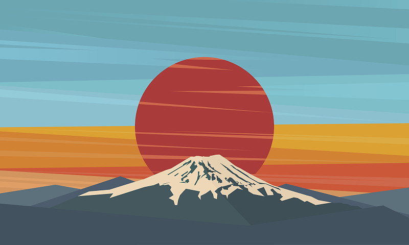 富士山,红色,日本,火山,岩石,滑雪雪橇,地形,冬天,俄罗斯,太阳