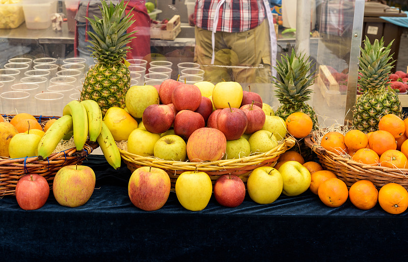 清新,水果,产品展台,菠萝,商务,食品,果汁,橙子,熟的,成分