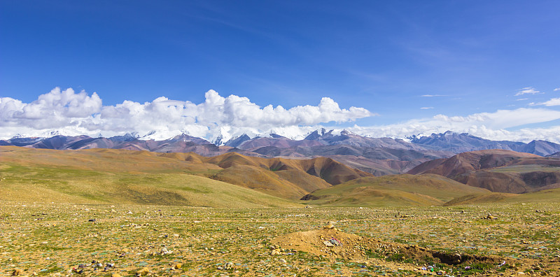 八月,喜马拉雅山脉,全景,2014年,青藏高原,高原,高处,偏远的,宏伟,山脉