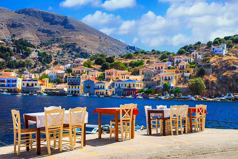 西米岛,希腊,街道,岛,传统,小的,罗德岛,多德卡尼斯群岛,爱琴海,水