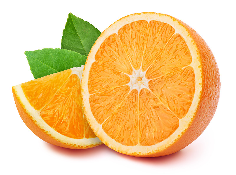 橙子,白色,切片食物,分离着色,一半的,修版,横截面,水平画幅,无人,生食