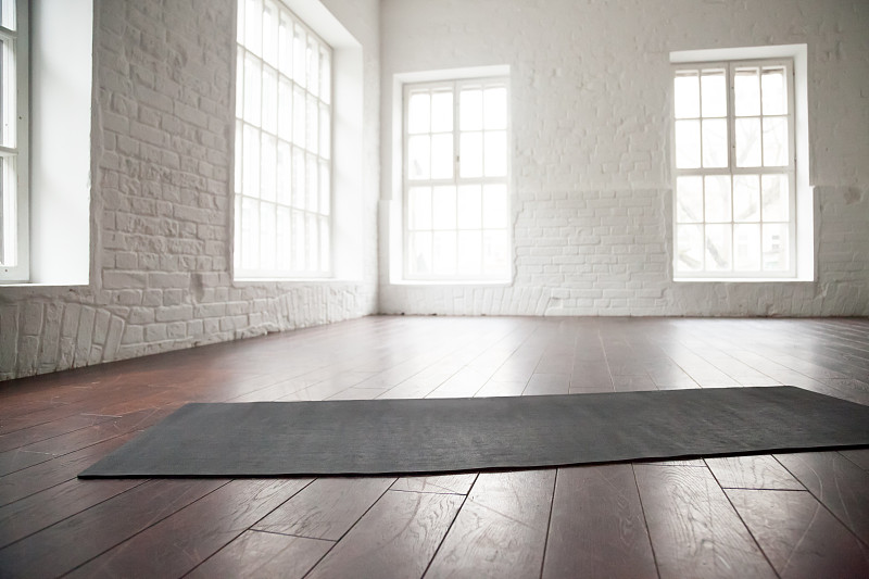 健身垫,健身房,复式楼,空的,白色背景,室内地面,席子,练习室,瑜伽馆,通道地毯