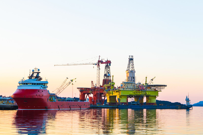 石油钻塔,挪威,卑尔根,在下面,钻探设备,采油平台,船,石油,海洋,石油工业