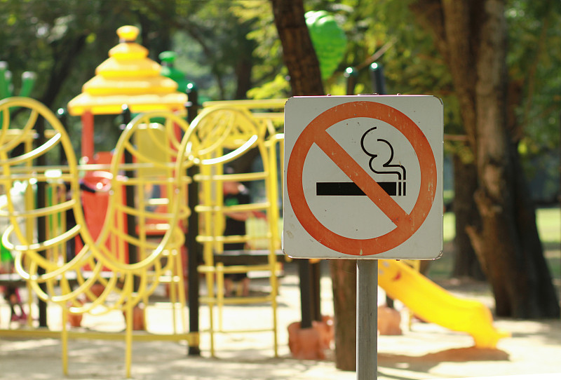 禁止吸烟记号,游乐场,童年,公园,香烟,吸烟问题,禁止的,尼古丁,水平画幅,无人