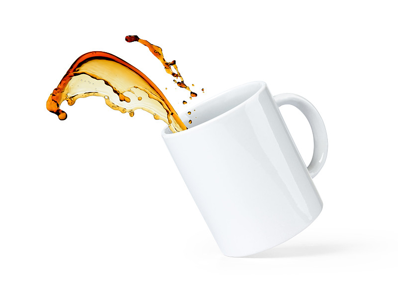 白色,杯,咖啡,白色背景,分离着色,撒出,咖啡杯,摩卡咖啡,褐色,芳香的