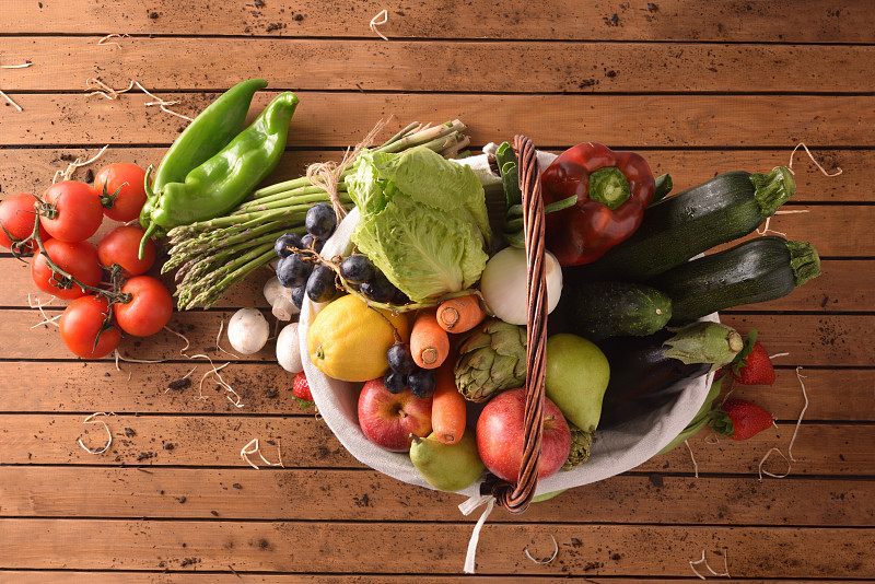 蔬菜,桌子,木制,水果,视角,蔬菜水果店,在上面,朝鲜蓟,胡瓜,果园