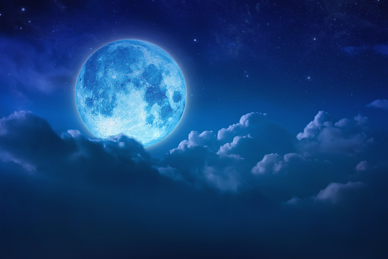 月亮,云,背景,天空,充满的,夜晚,在上面,月光,蓝色