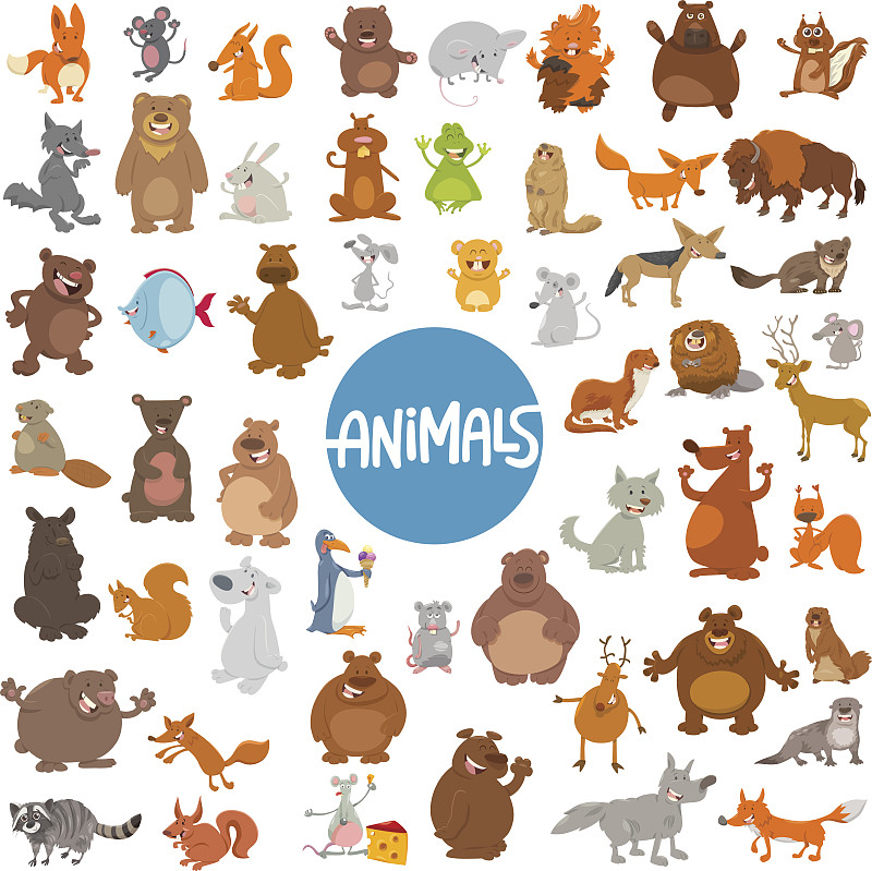动物,卡通,性格,巨大的,水獭,鼬,貂鼠,海狸,剪贴画,仓鼠