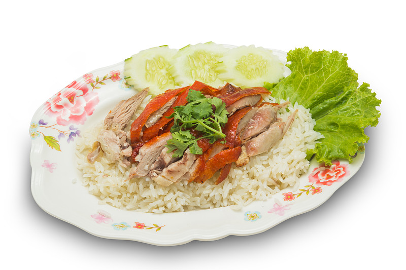 米,蔬菜,烤鸭,烤肉餐,泰国食品,生姜,鸭子,烤的,蒸菜,格子烤肉