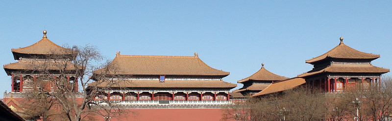 故宫,建筑物门,北京,东亚,清朝,明朝风格,禁止的,世界遗产,国际著名景点,全景